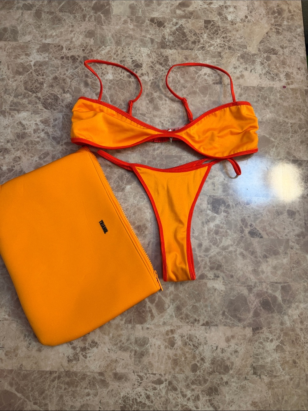 triangl swimwear Orange Bikini with Red Trim